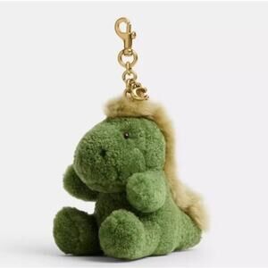 Coach Little Rexy Bag Charm in Shearling/Brass/Multi CCR22 NWT